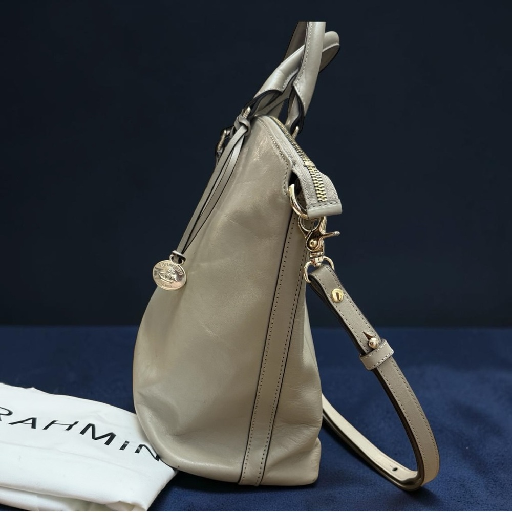 Brahmin Large Smooth Leather Duxbury Satchel/Shoulder Bag in Sand Topsail - Picture 5 of 11